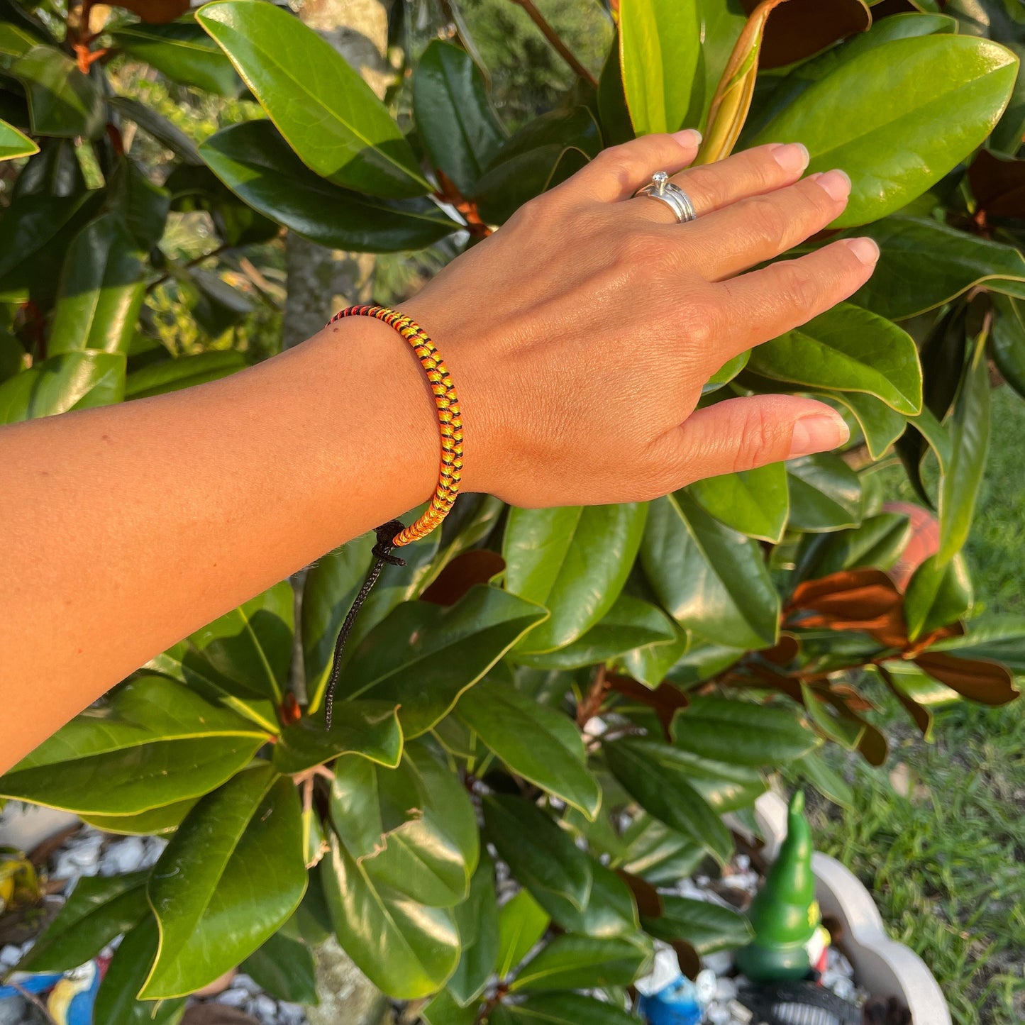 Adjustable Boho Friendship Bracelet | Red Yellow