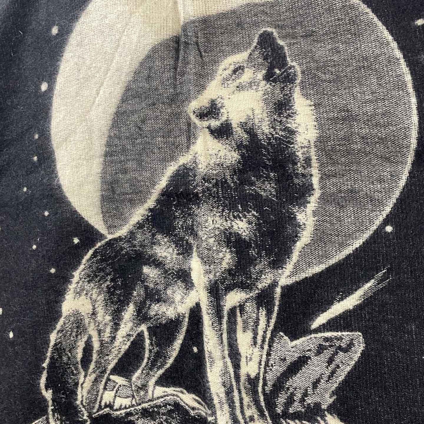 Wolf Moon Poncho | Black Colorful