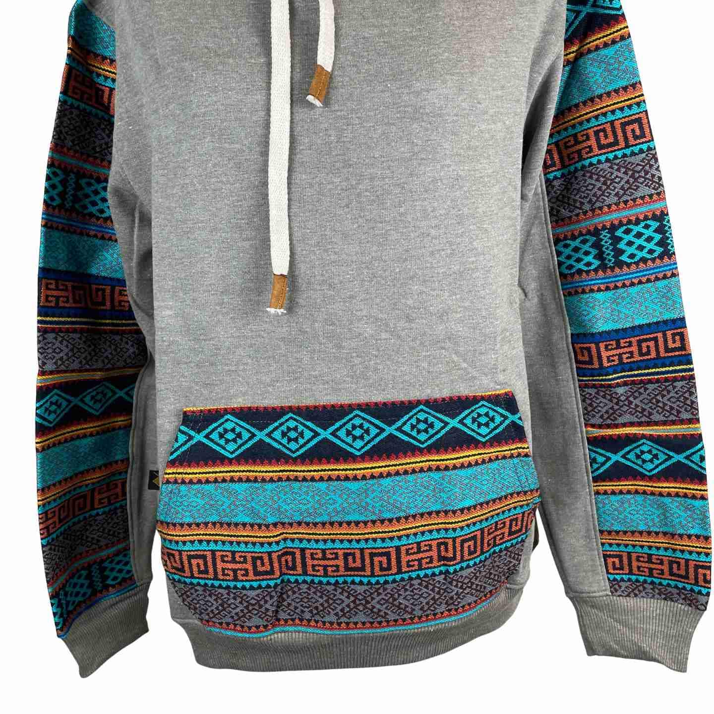 Warm Soft Unisex Cotton Jacket Hoodie Size S | Gray Light Blue