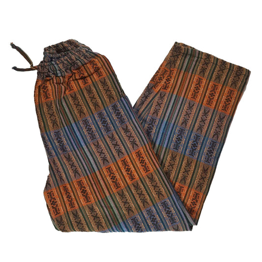 Unisex Hippie Pants with Hidden Pockets Size M | Loungewear Comfy Clothes | Earthy Orange | Father's Day Gift
