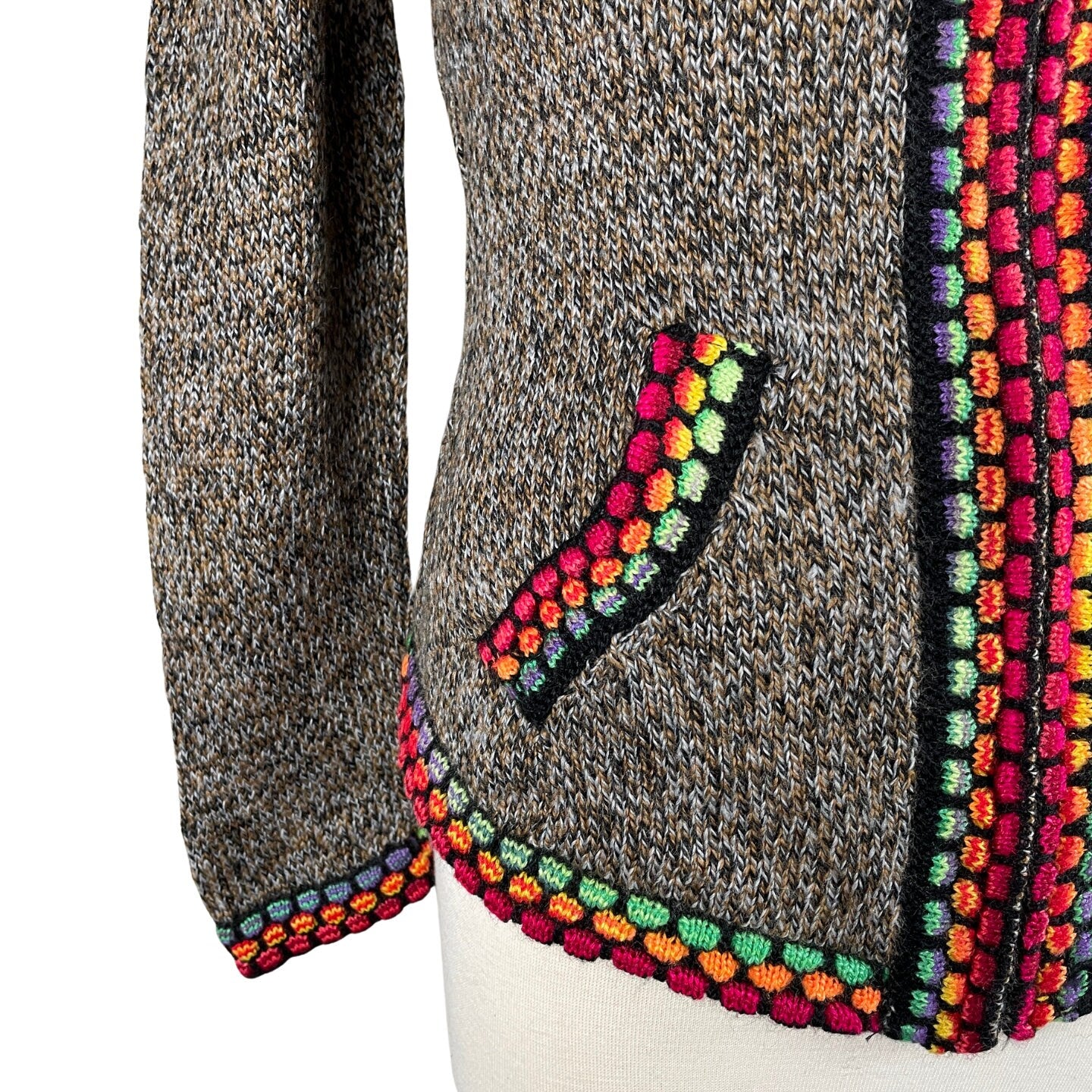 Soft Hooded Alpaca Sweater | Earthy Colorful