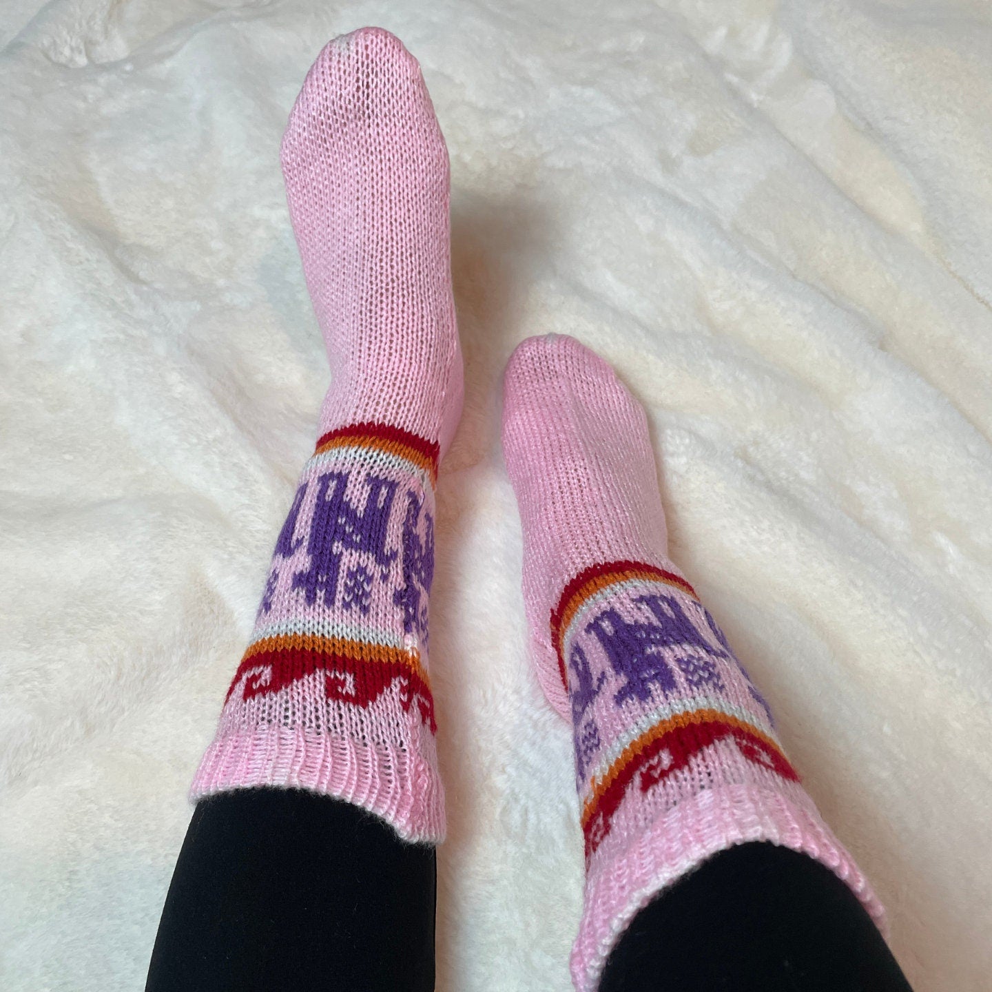 Warm Soft Winter Colorful Mid Calf Socks | Size 9-10 US Adult Socks