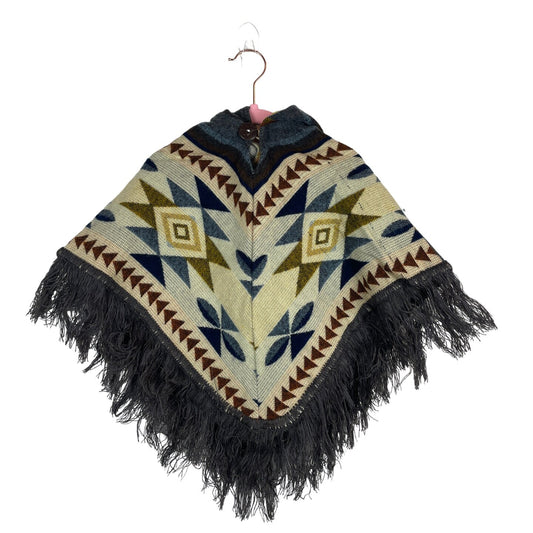 Hooded Alpaca Wool Baby Cape 0-12 months | Kids Overcoat | Beige Gray