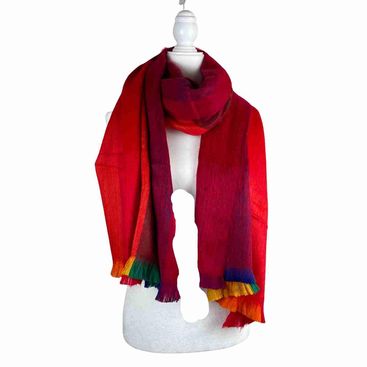 Soft and Warm Shoulder Shawl Wrap | Red Colorful