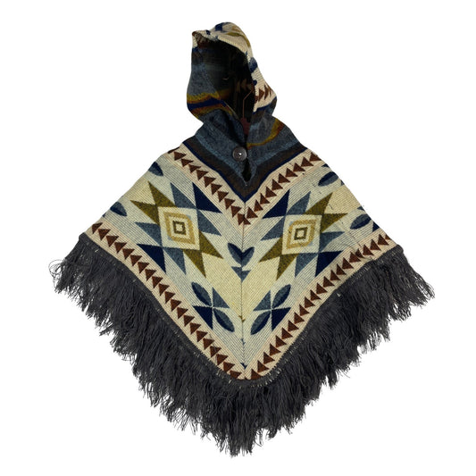 Hooded Alpaca Wool Baby Cape 0-12 months | Kids Overcoat | Beige Gray