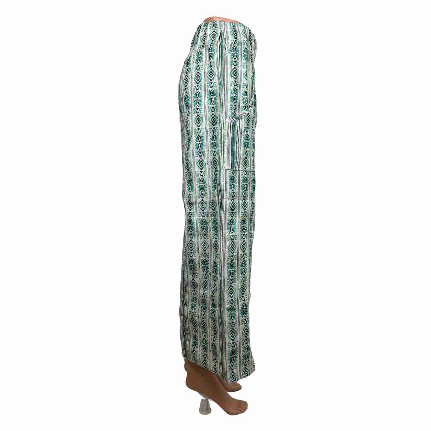 Boho Palazzo Pants with Pockets – Handmade Wide Leg Cotton Festival Pants, Unisex Hippie Trousers