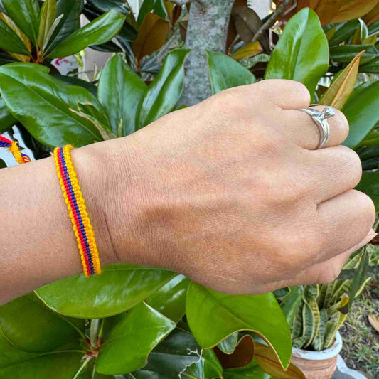 Colombian Flag Adjustable Friendship Bracelet for Men or Women