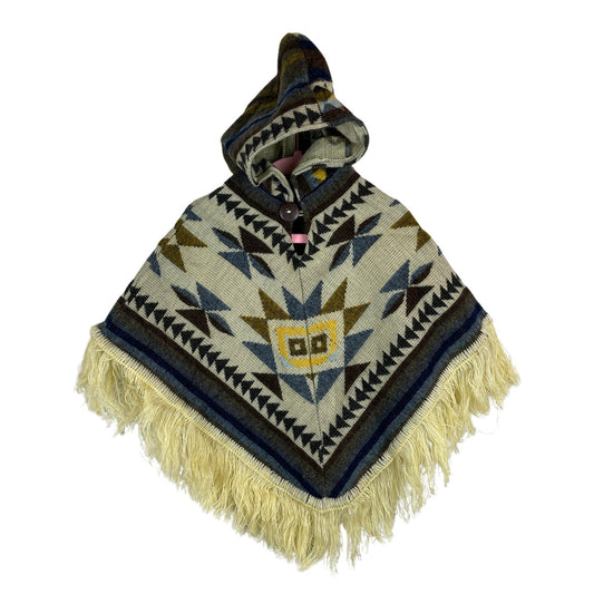 Hooded Alpaca Wool Baby Cape 0-12 months | Car Seat Kids | Beige Nardo Gray