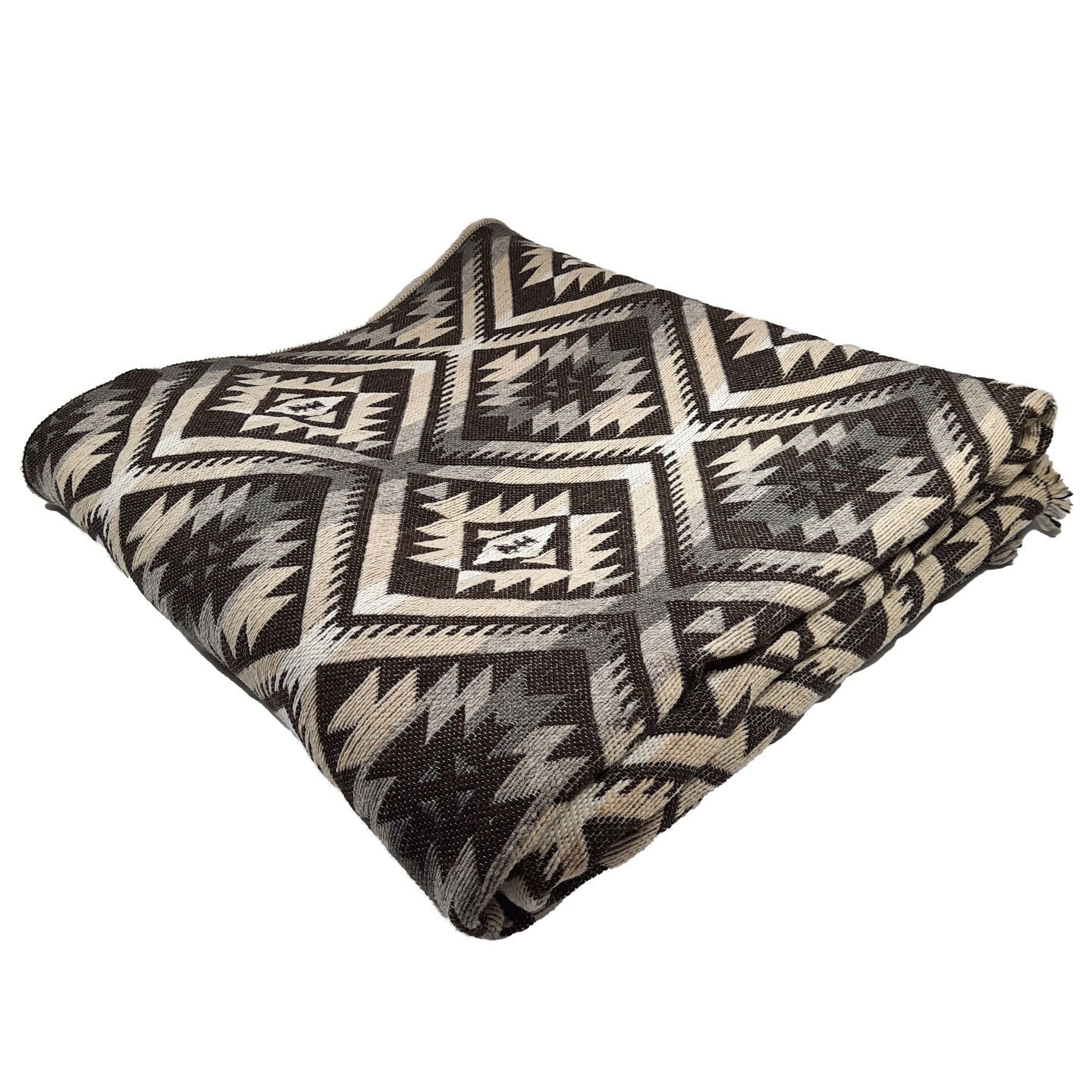 Warm Queen Size Blanket | Beige Brown Gray
