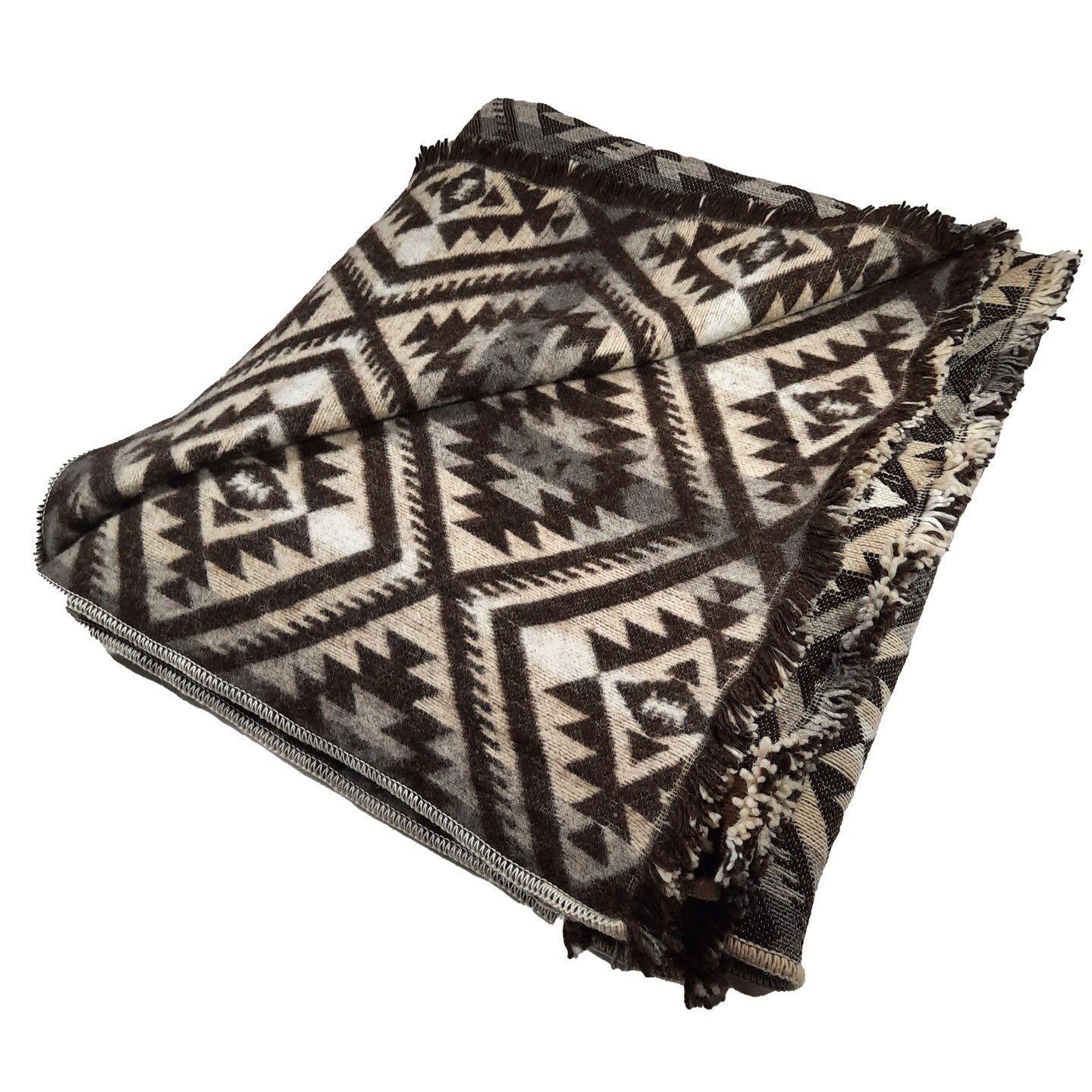 Warm Queen Size Blanket | Beige Brown Gray