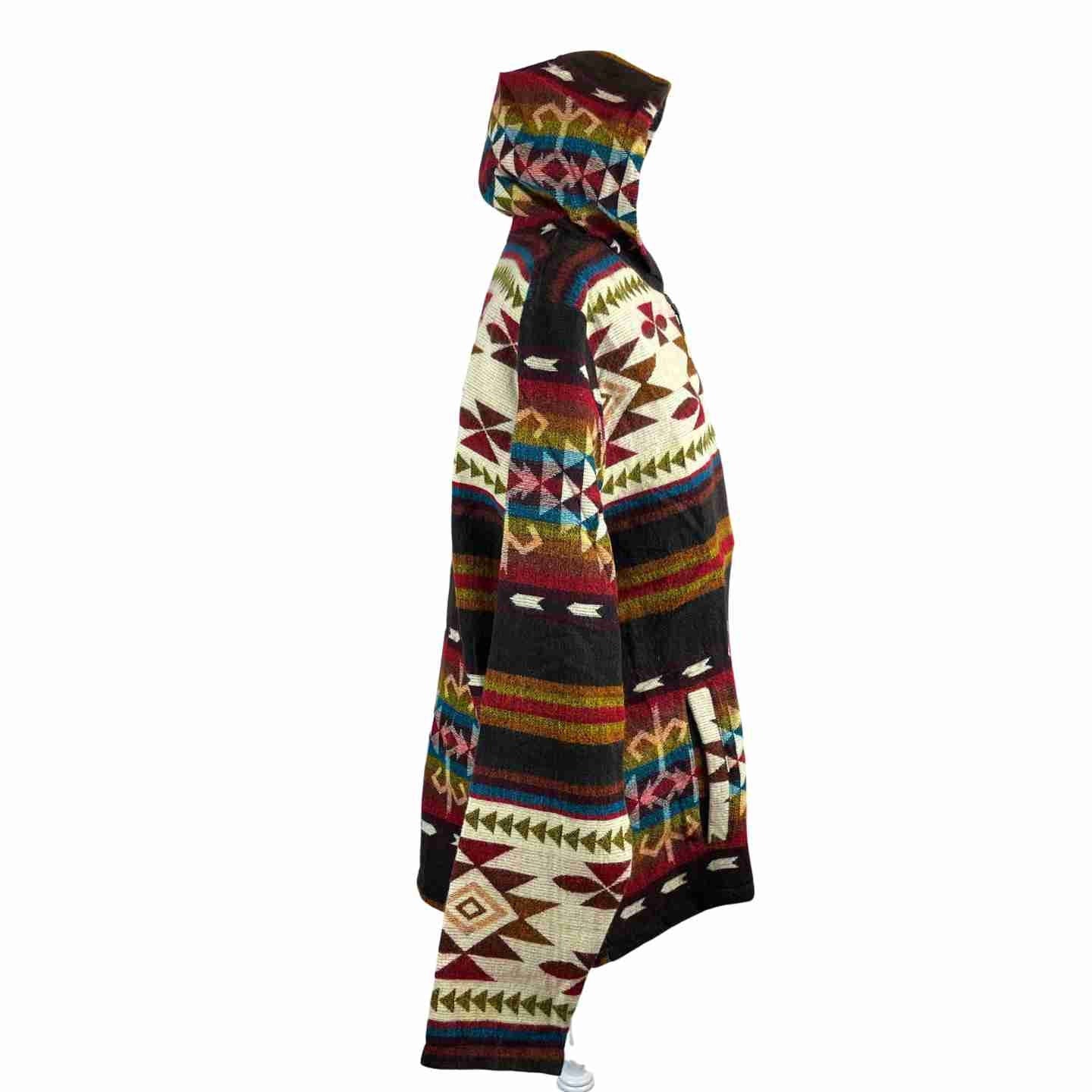 Wool Hooded Jackets for Women and Men - Chocolate Colorful Beige