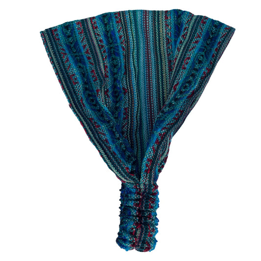 Boho Wide Headbands for Women and Men | Cyan Red