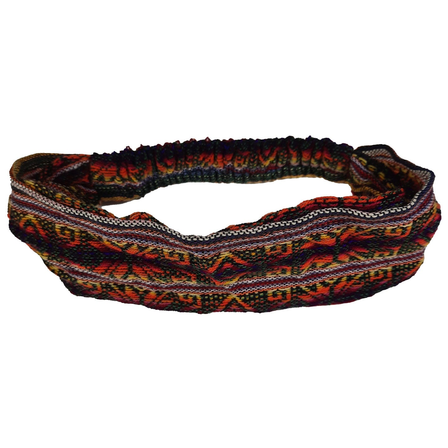 Wide Boho Headband | Green Colorful