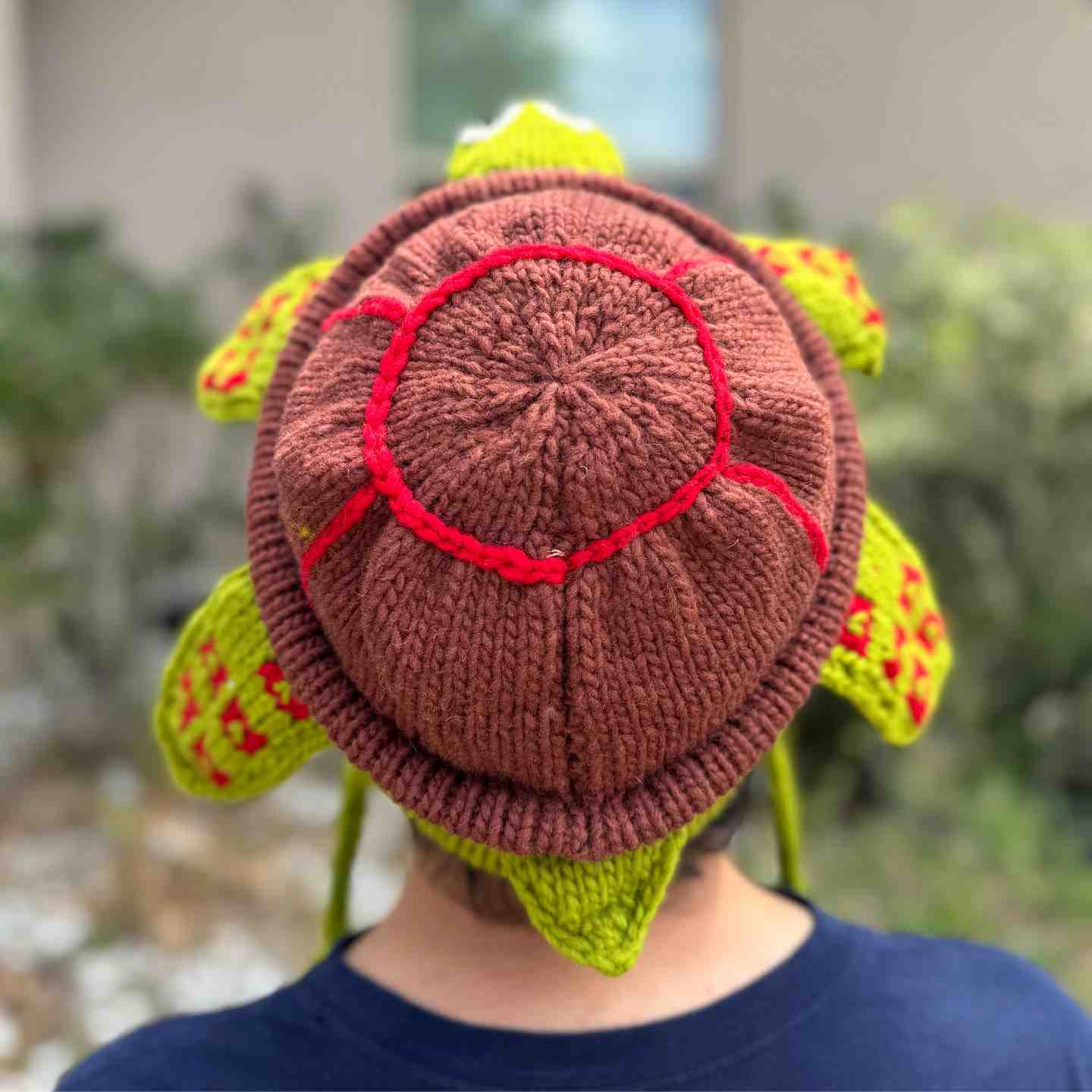 Sea Turtle Beanie Hat 100% Wool Hand-Knitted 3D Shell Fleece Lined Kids Adults Unisex