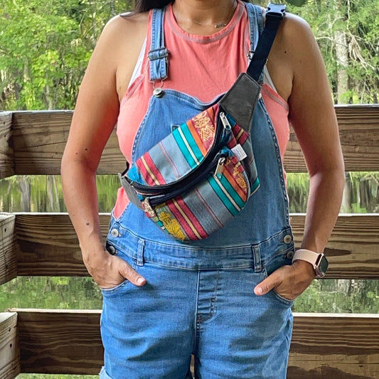 Festival Zipper Fanny Pack | Smokey Blue Orange