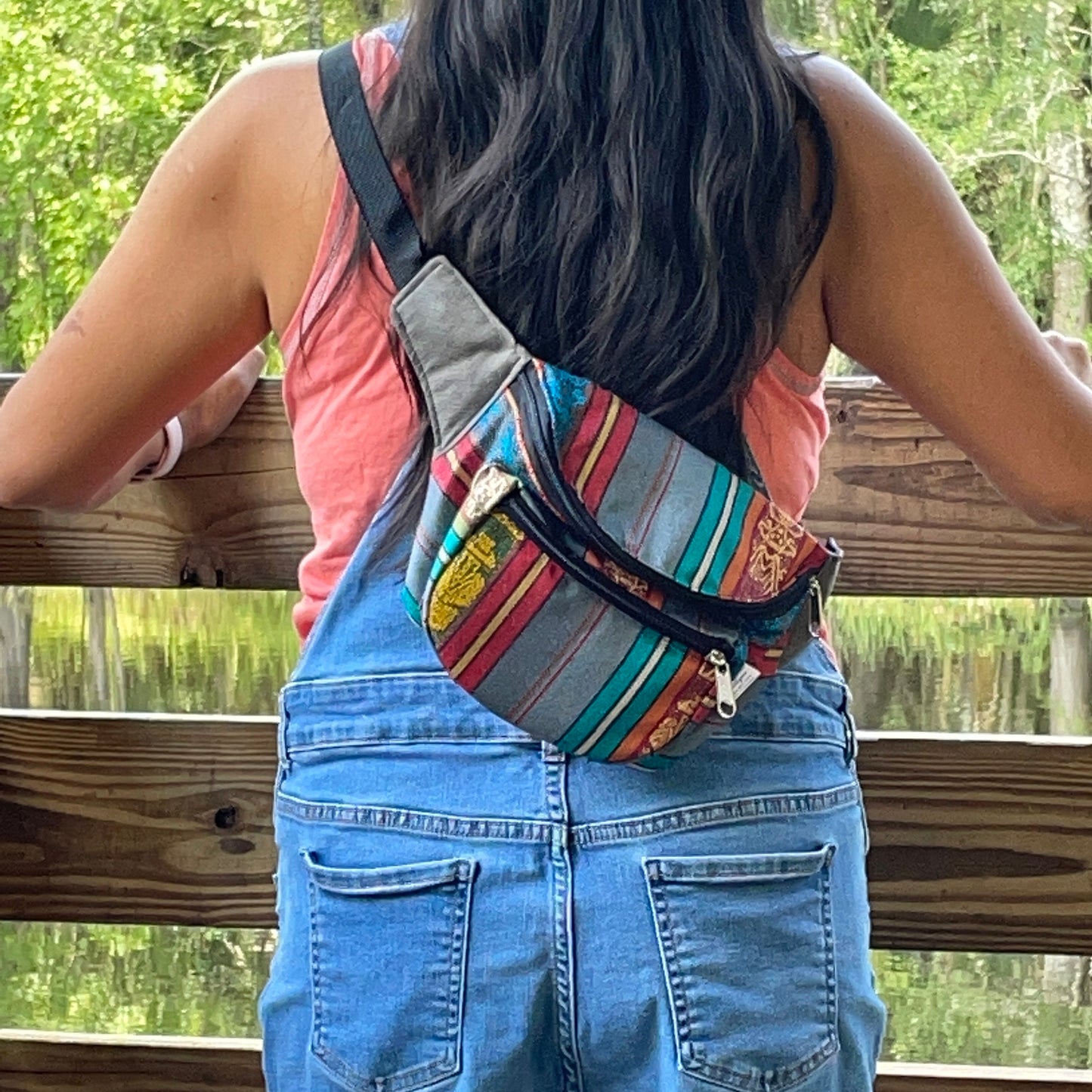Festival Zipper Fanny Pack | Smokey Blue Orange