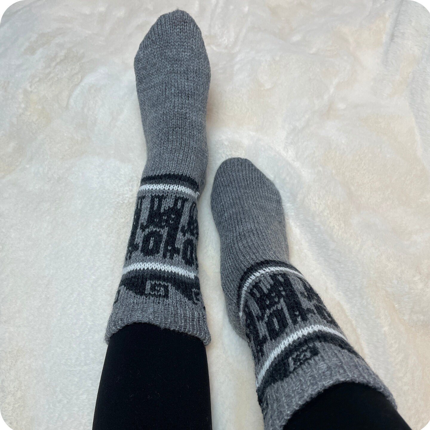 Warm Soft Winter Neutral Colors Mid Calf Socks | Size 6-8 US Adult Socks