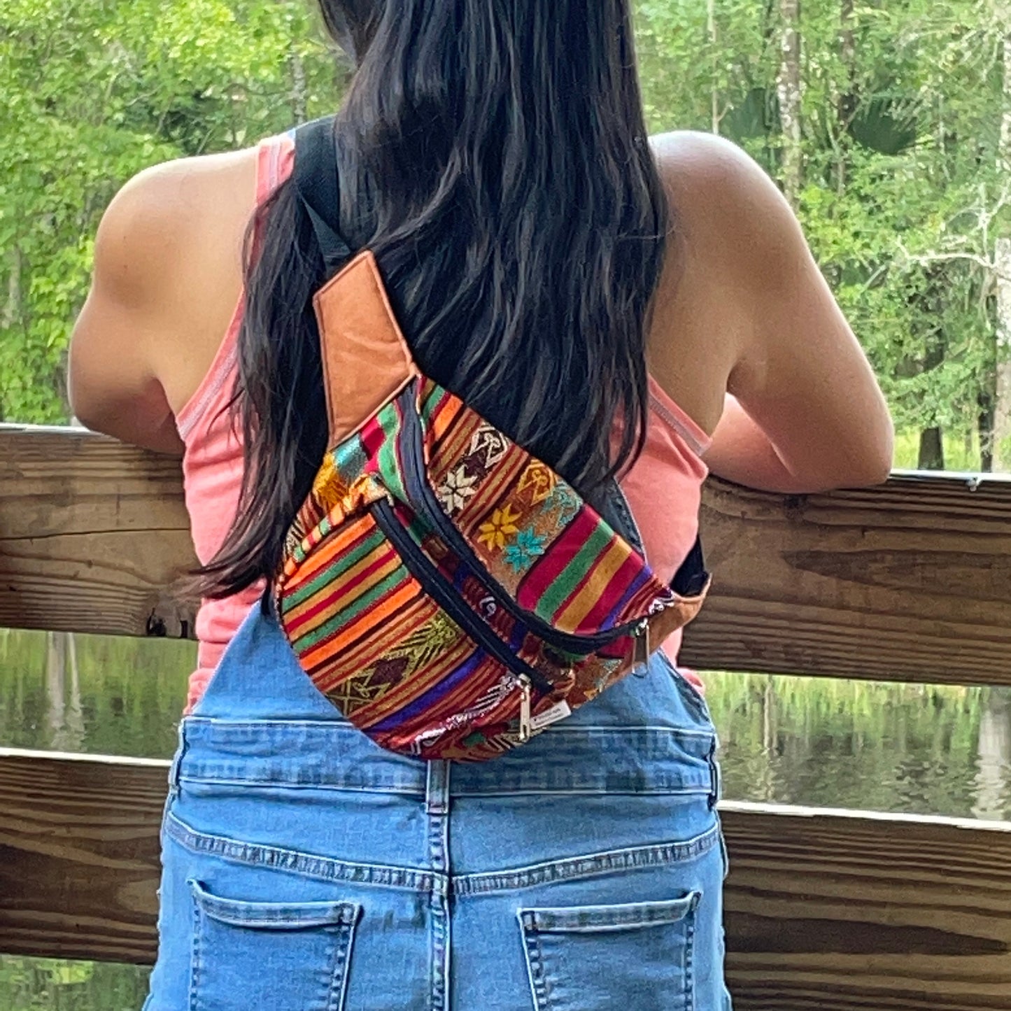 Festival Zipper Fanny Pack | Burnt Orange Colorful