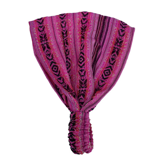 Wide Yoga Headband - Fuchsia Black