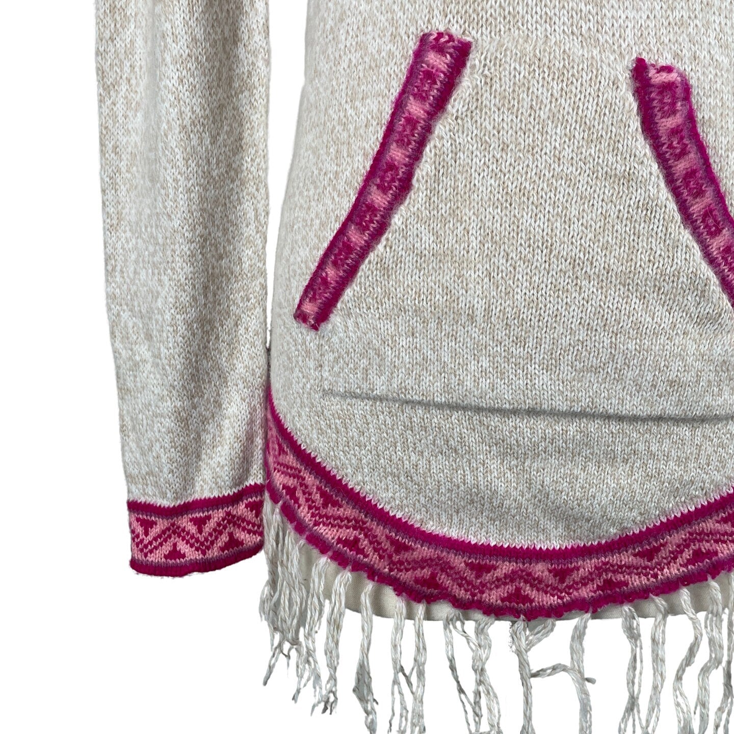 Soft Hooded Alpaca Wool Sweater |  Beige Pink