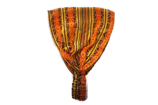 Wide Bohemian Headband | Orange Hot Yellow