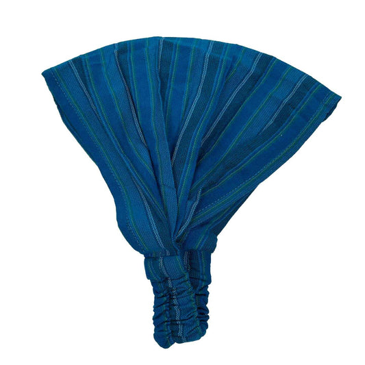 Wide Yoga Headband | Striped Blue