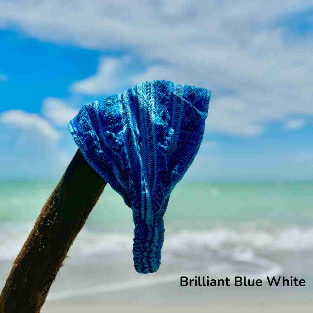Brilliant Blue White Wide Yoga Headband for Women and Men