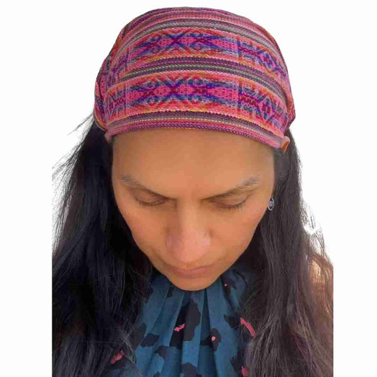 Peach Rainbow Wide Yoga Headband for Women and Men