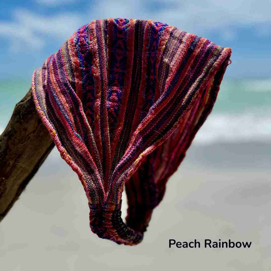 Peach Rainbow Wide Yoga Headband for Women and Men