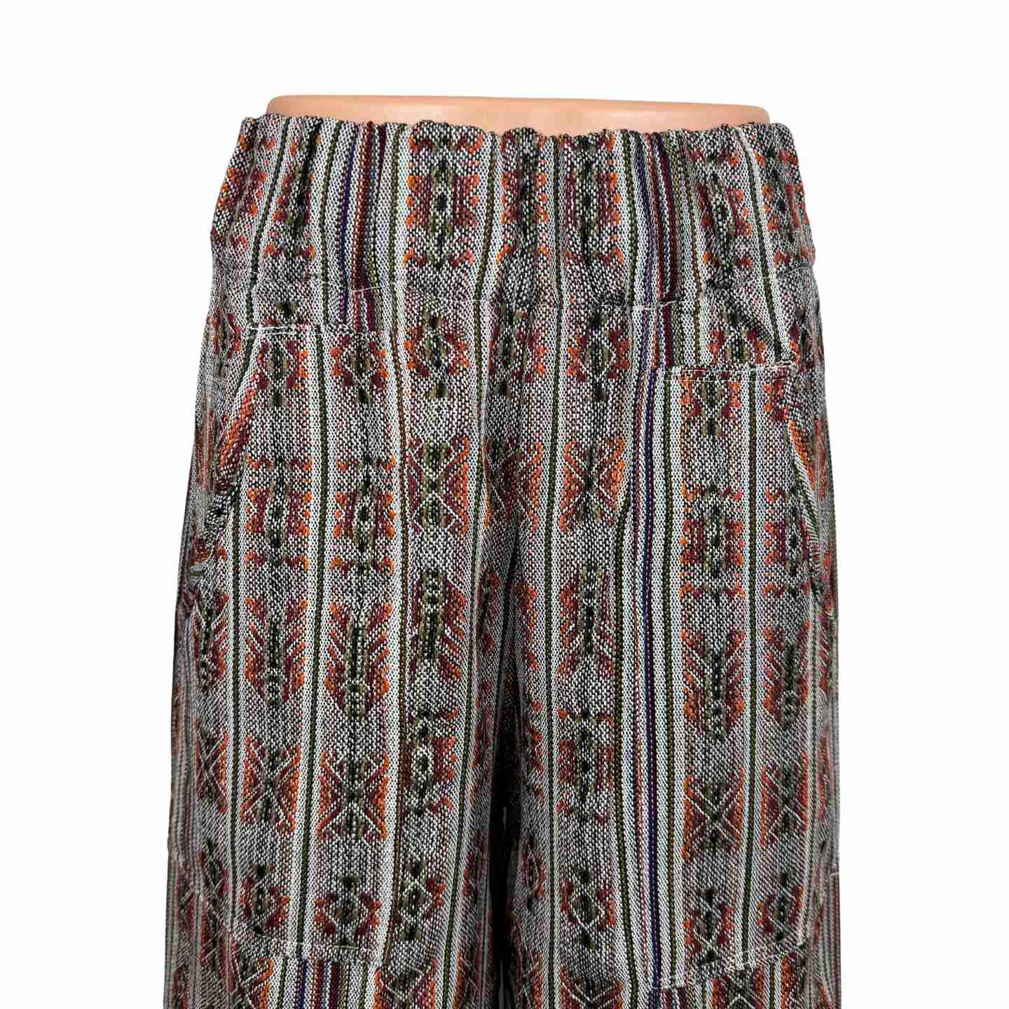 Boho Palazzo Pants with Pockets – Handmade Wide Leg Cotton Festival Pants, Unisex Hippie Trousers