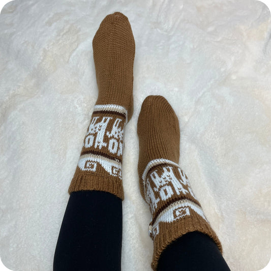 Warm Soft Winter Neutral Colors Mid Calf Socks | Size 6-8 US Adult Socks