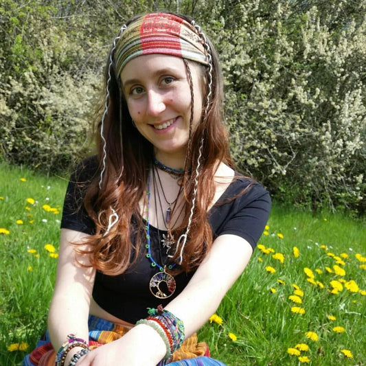 Wide Boho Headband | Mandarin Green