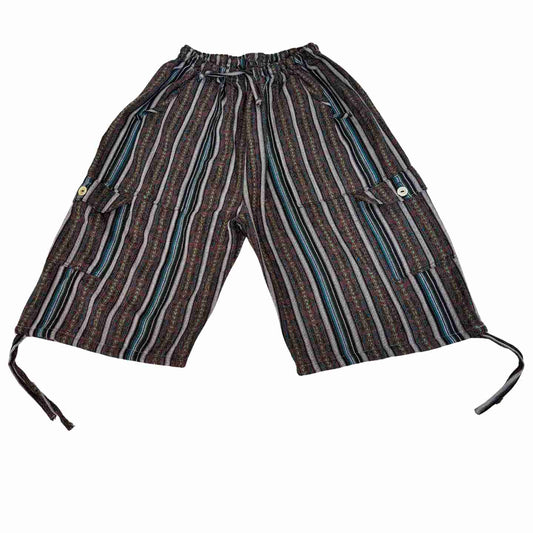 Handcrafted Unisex High-Waisted Cargo Shorts Size M