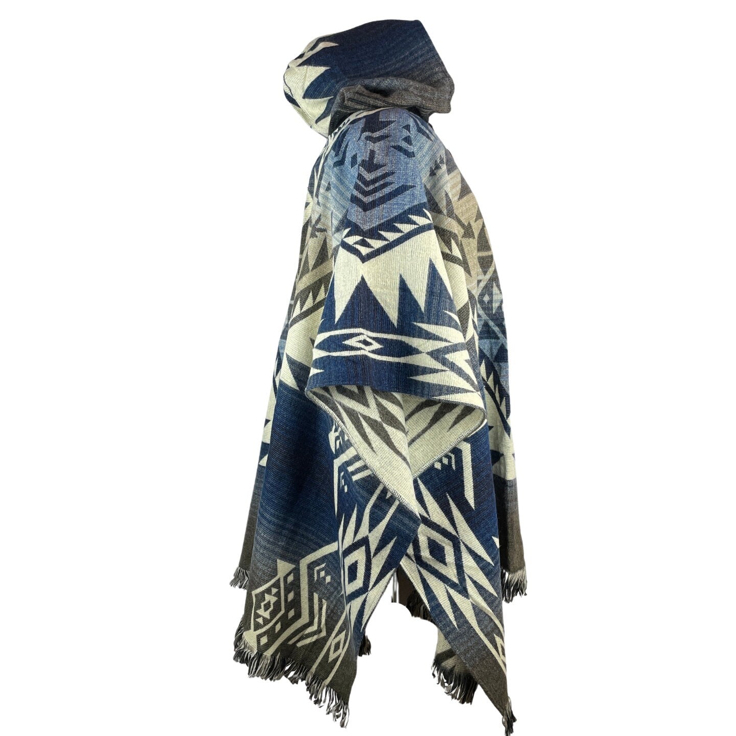 Unisex Alpaca Poncho | Midnight Chiseled Stone