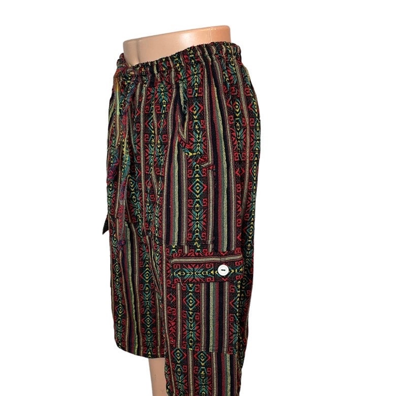 Boho Hippie Mens Cargo Shorts Size 2XL | Deep Rasta