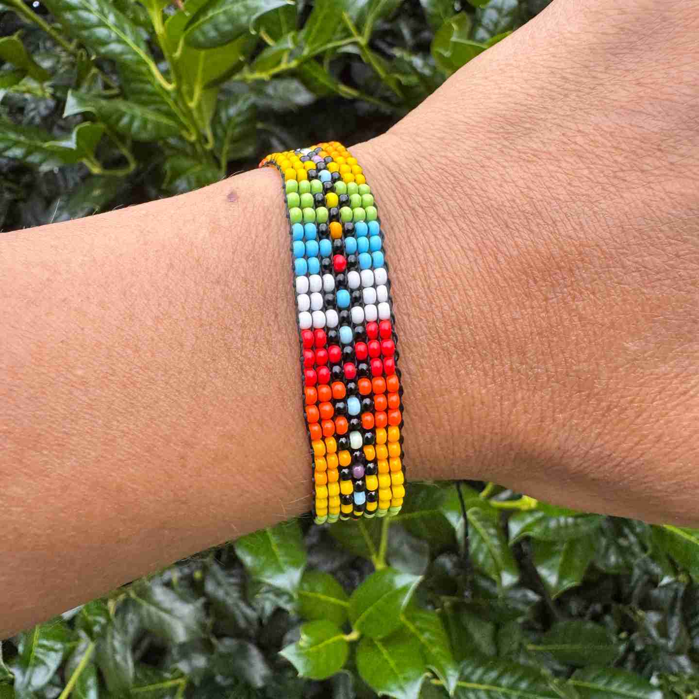 Ecuadorian Artisan Beaded Bracelet | Colorful Geometric Designs