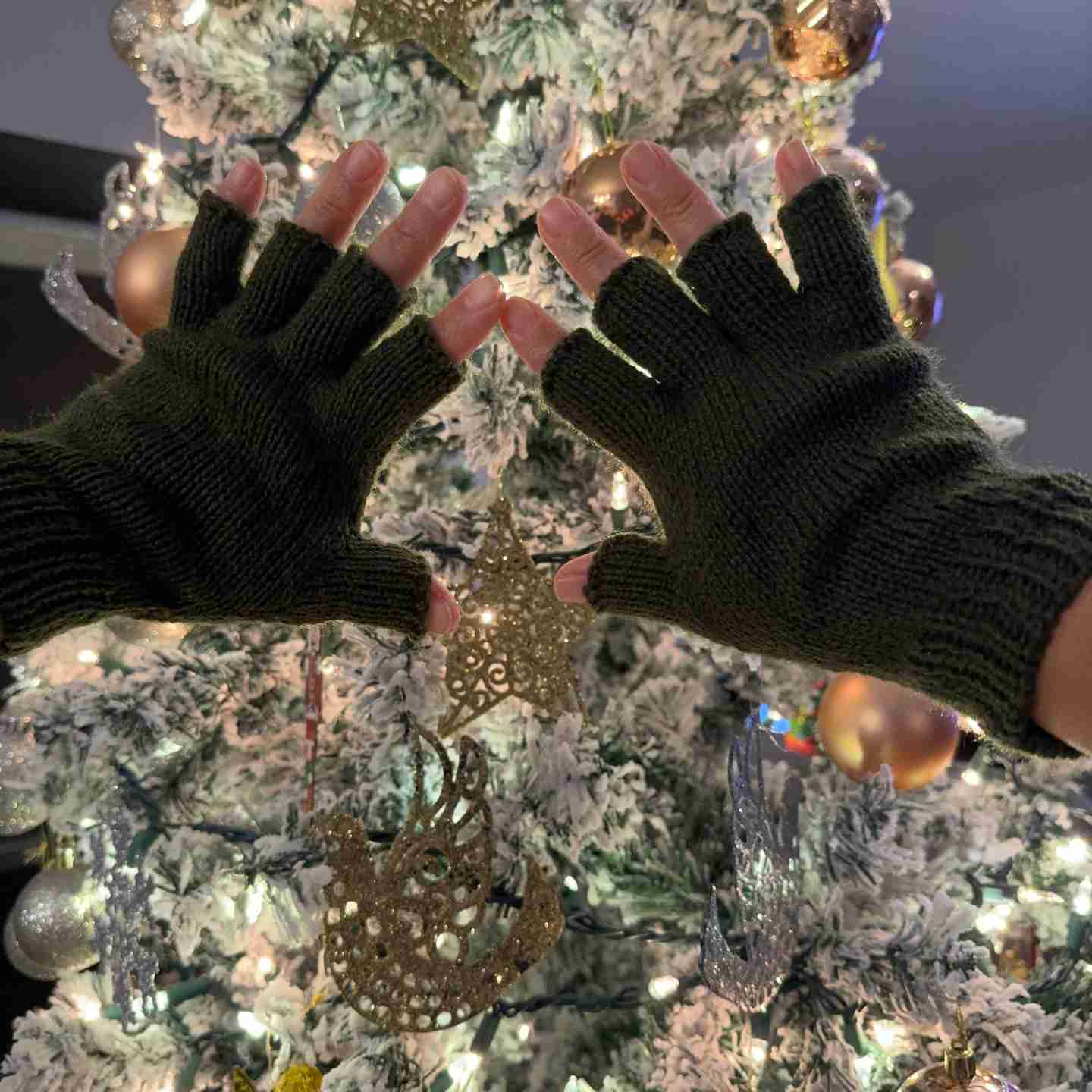 Knitted Alpaca Fingerless Gloves Size SM Colorful