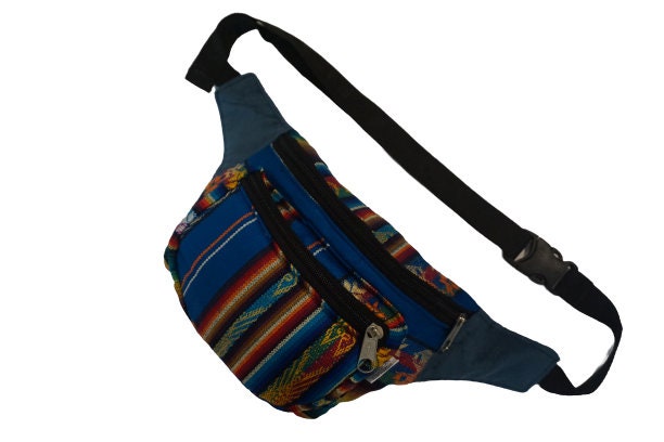 Trendy Tribal Fanny Pack | Blue Brown Orange