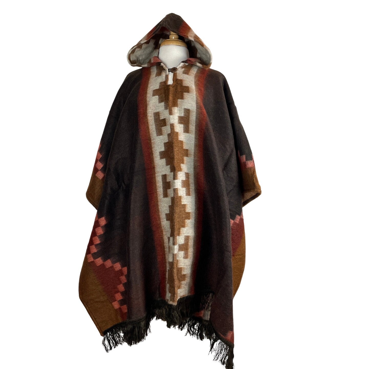 Unisex Hooded Poncho | Chocolate Rust