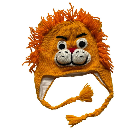 Lion Fleece Beanie Hat for Kids and Adults
