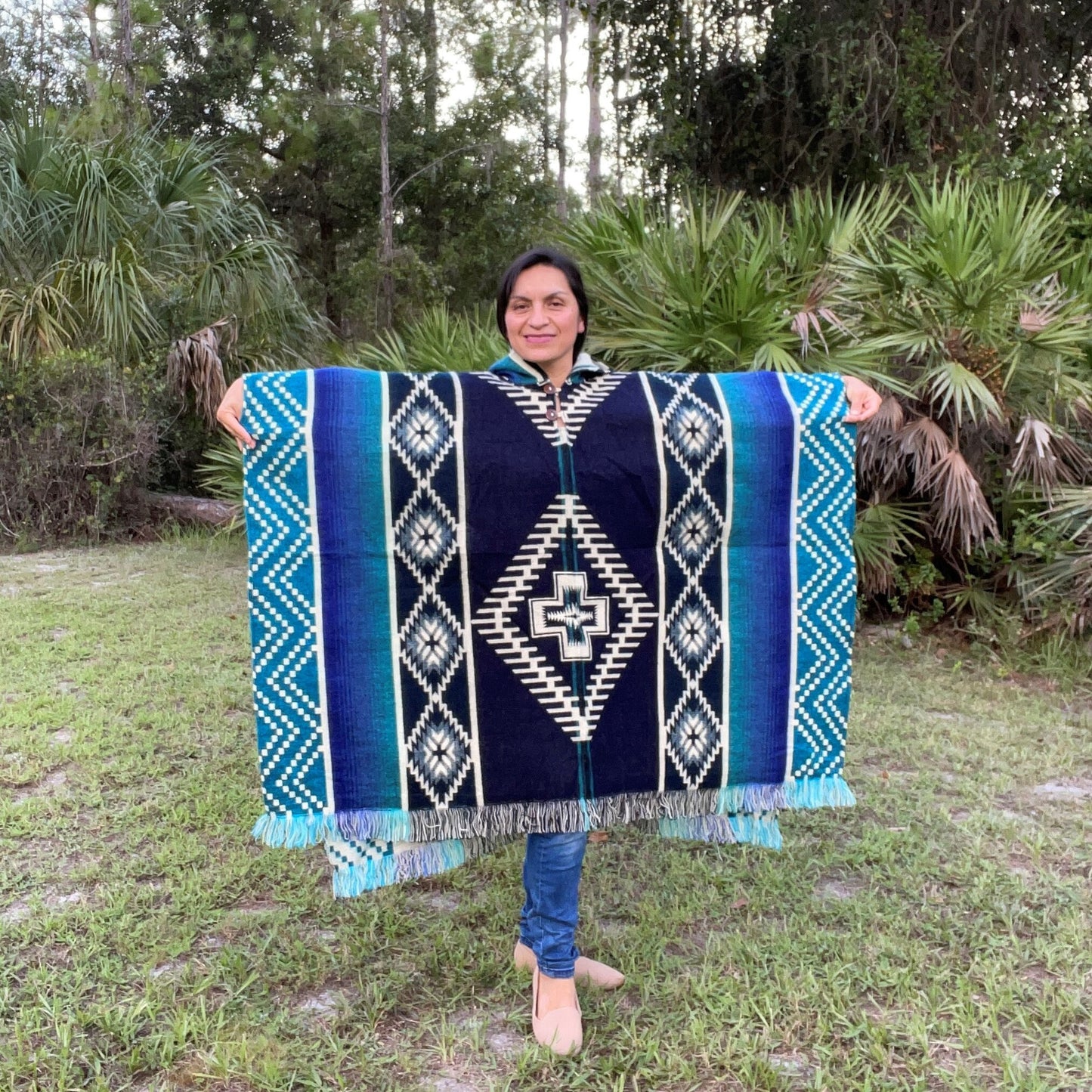 Soft Warm Hippie Unisex Alpaca Poncho