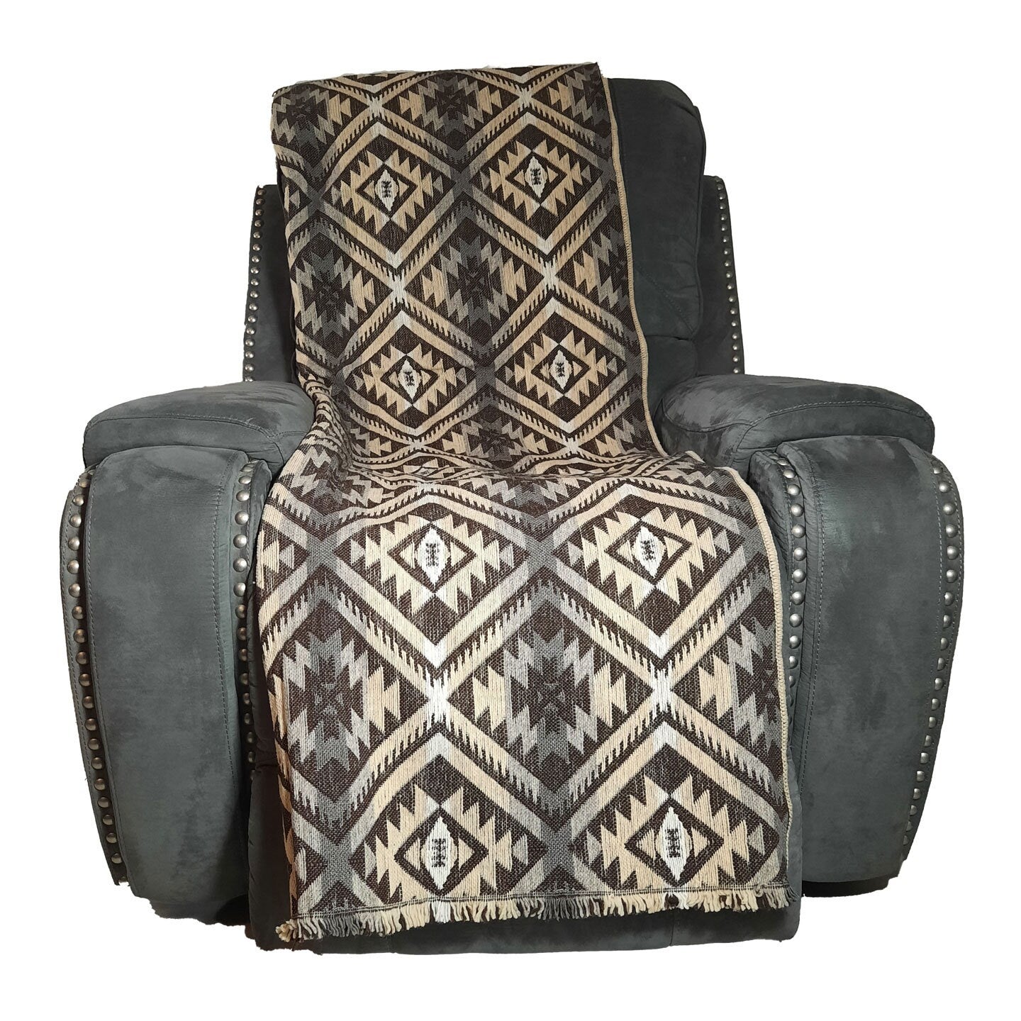 Warm Queen Size Blanket | Beige Brown Gray