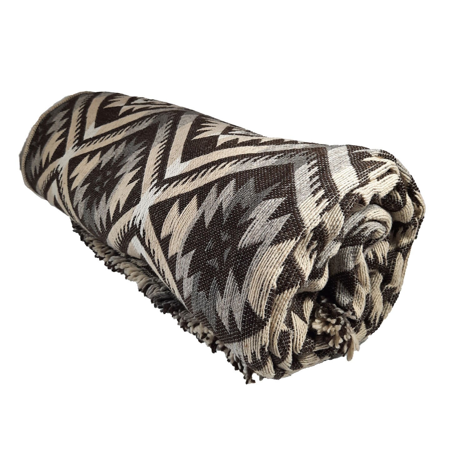 Warm Queen Size Blanket | Beige Brown Gray