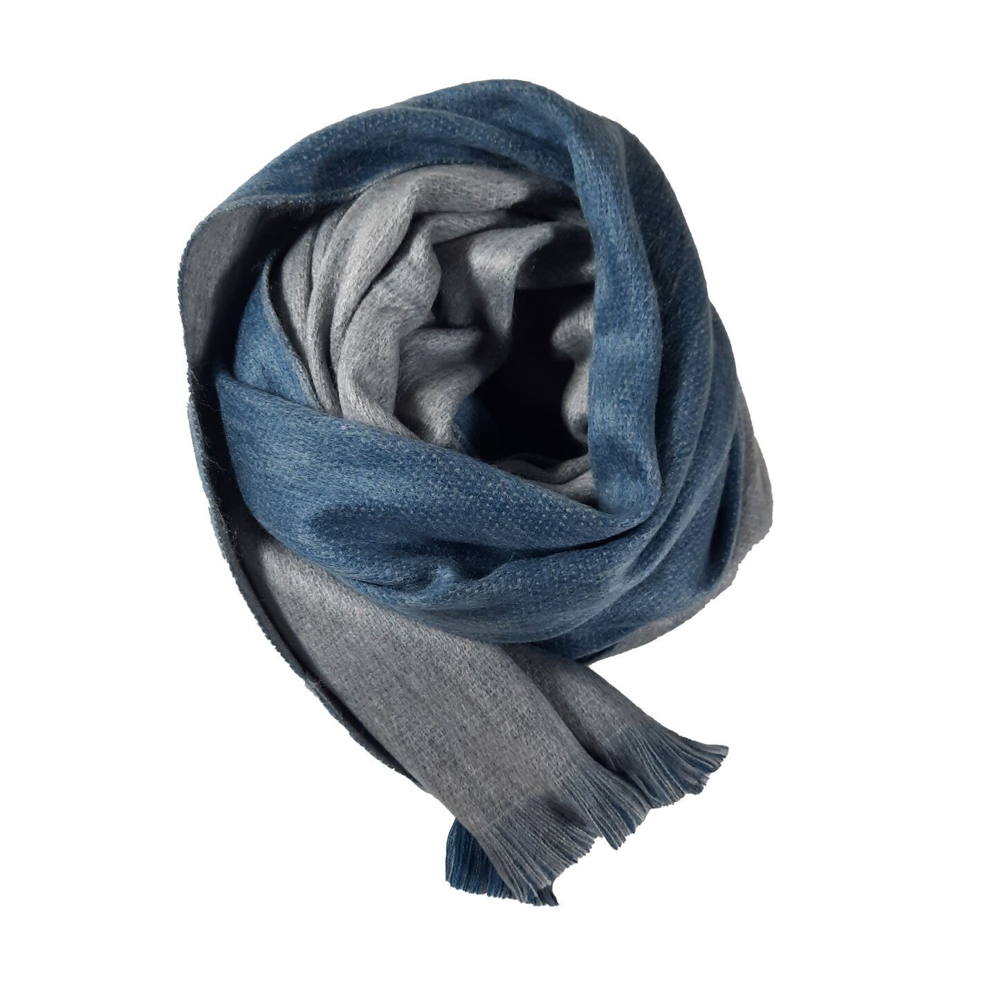 Exceptionally Soft Wool Blend Shawl | Blue Silver