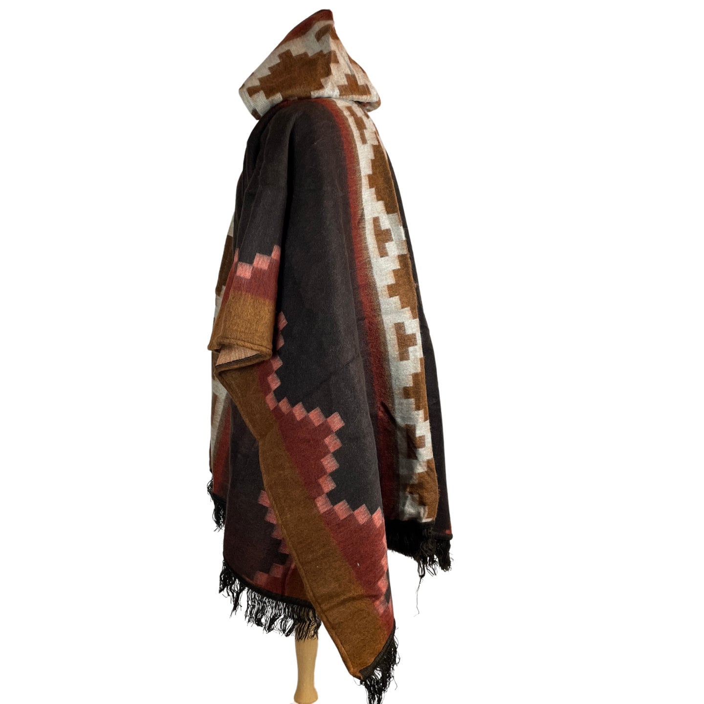 Unisex Hooded Poncho | Chocolate Rust