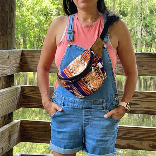 Festival Zipper Fanny Pack | Gold Purple