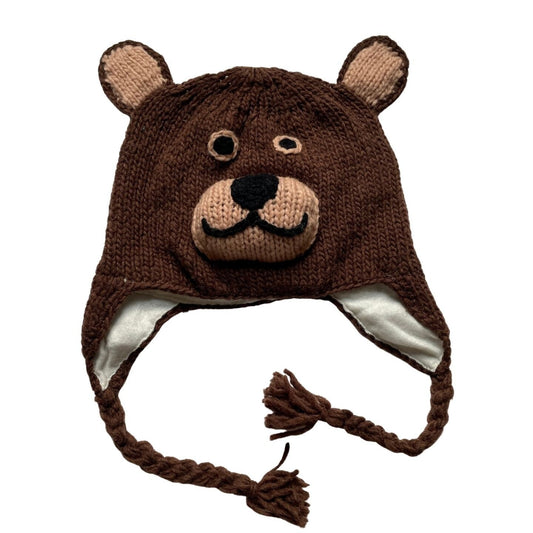 Brown Bear Beanie Hat for Kids and Adults