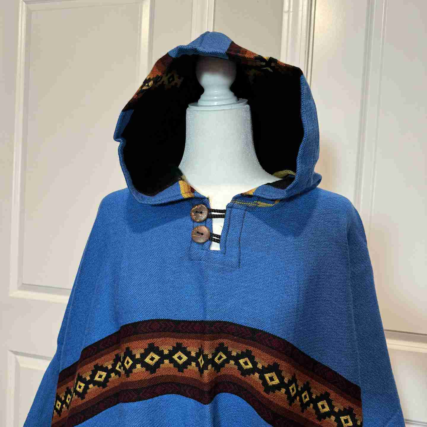 Desert Moon “Horizon Trails Rust” – Hooded Alpaca-Blend Poncho