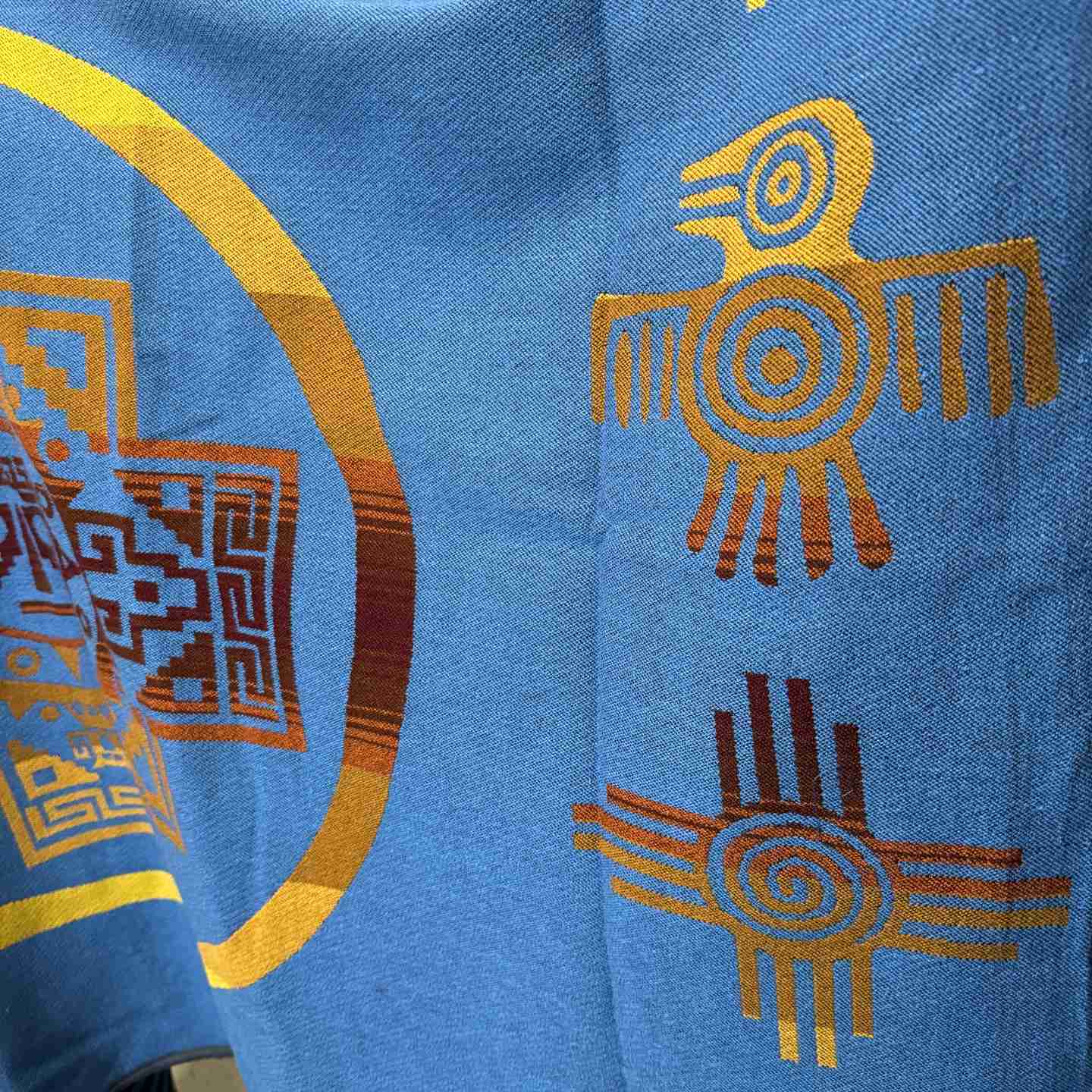 Sunstone Aura Electric Blue Hooded Alpaca-Blend Poncho