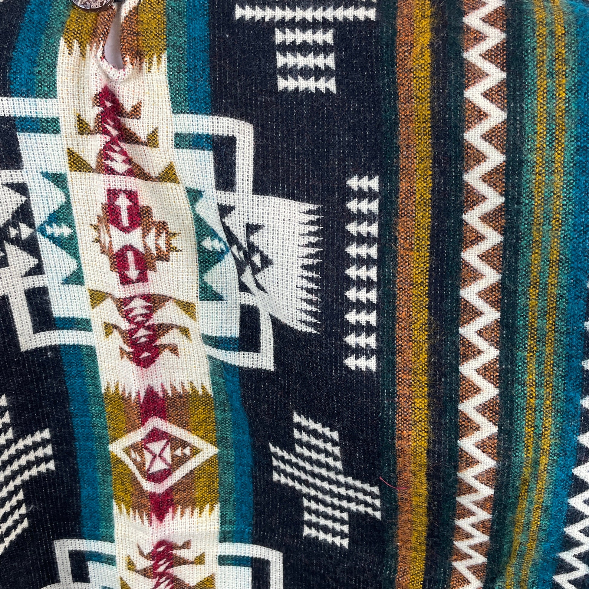 Warm Alpaca Wool Poncho Hoodie | Black Green Beige